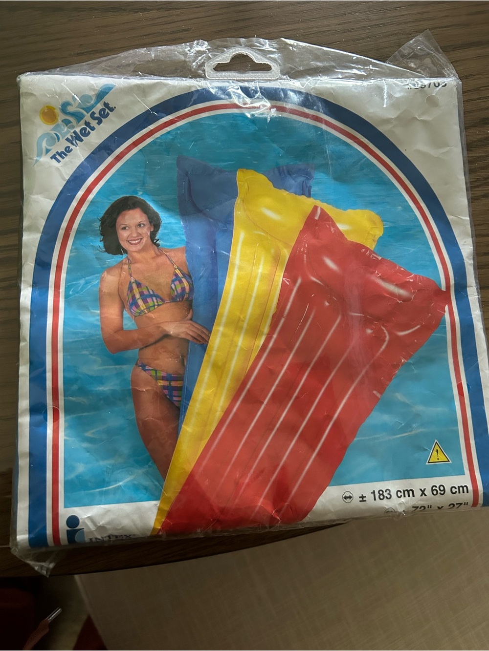 Vintage 1999 Intex Wet Set 72" x 27" Pool Float Lounge Blue Air Mat Mattress